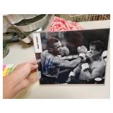 Picture of Mike Tyson Fighting Sylvester Stallone, signed by Mike Tyson, Authenticated by JSA