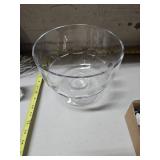 Statement center piece footed bowl. Clear body; cut crystal design. Signed Atlantis 79 Gulotta