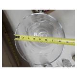 Statement center piece footed bowl. Clear body; cut crystal design. Signed Atlantis 79 Gulotta