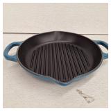 Le Creuset 9.75 Inch Signature Cast Iron Deep Grill Pan, Deep Teal, Retail - $133.25