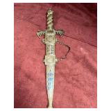 Brass Blue 14â EUC MEDIEVAL Dagger SWORD FANTASY Gothic KNIGHT Dragon Crown