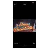 Very cool Vintage Merry Christmas sign, lights change color and move