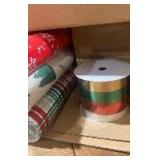 Hallmark Red, Green, Gold Christmas Wrapping Paper Set (90 sq. ft. ttl, 10 Bows, 4 Ribbon Colors, 40 Gift Tag Stickers) Stripes, Snowflakes, Trees(Retail $19.99)