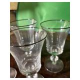 4 Silver Rimmed Wine Glasses