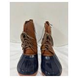 2 Pairs Womanâs West Fashion Line Waterproof Boots Brown Size 5