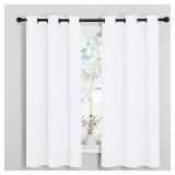 NICETOWN White Window Curtain Panels - 50% Light Blocking Curtains for Bedroom & Dining Room Window (Set of 2, 42 inches x 63 inches)