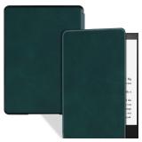 BOZHUORUI Slim Case for 6.8" Kindle Paperwhite (11th Generation - 2021) and Kindle Paperwhite Signature Edition - Lightweight PU Leather Folio Cover with Auto Wake/Sleep (Dark Green)