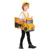 Seasons Dump Truck Costume for Kids 5-7 Years, Construction Truck Costume, Dirty Truck Costume, Yellow