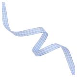 VIVIQUEN Gingham Ribbon Checkered Ribbon Taffeta Ribbon Plaid Ribbon Picnic Craft Ribbon 100% Polyester for Sewing, Gift, DIY Craft, Wedding, Home Decoration 3/8" x 25 Yd(Light Blue)