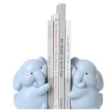 Cute Hug Elephants Decorative Bookends, Unique Book Ends to Hold Books Creative Resin Book Holder Stopper for Home Office Desk Bookshelf Decoration