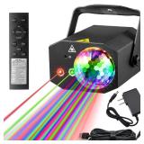 Party Lights Dj Disco Ball Light with Pattern Projection and Sound Activated, Buclhoz RGB Colored Strobe Stage Lighting for Parties Indoor Dance Birthday Rave Bar Karaoke Christmas Wedding Show Club