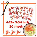 OriniPlay 300 Lobster Theme Tattoos Temporary Stickers Suitable for Beach Luau Seaside Birthday Baby Shower Gender reveal Party Favors Supplies Decorations Goodie Bag Stuffers