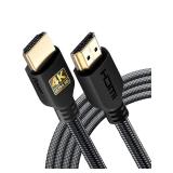 PowerBear 4K HDMI Cable 10 ft | High Speed Hdmi Cables, Braided Nylon & Gold Connectors, 4K @ 60Hz, Ultra HD, 2K, 1080P, ARC & CL3 Rated | for Laptop, Monitor, PS5, PS4, Xbox One, Fire TV, & More