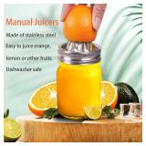 Mason Jar Stainless Steel Juicer Lid (2 Pieces), Citrus Reamer for Wide Mouth Mason Jar Lemon Juicer Manual Citrus Juicer.