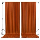 AK TRADING CO. 10 feet x 10 feet Rust IFR Polyester Backdrop Drapes Curtains Panels with Rod Pockets - Wedding Ceremony Party Home Window Decorations