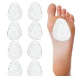 4 Pair Metatarsal Pads Women, Gel Self Adhesive Metatarsal Pads Mens, Firmly Adhered and Reusable Metatarsal Foot Pads, Easy to Clean and Quick Drying Ball of Foot Cushion for Pain Relief