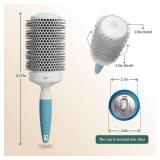 Professional Round Brush for Blow Drying - Large Ceramic Ion Thermal Barrel Brush for Sleek Precise Heat Styling and Maximum Volume - Lightweight Round Hair Brush for Hair (Bristle 2.9in, Barrel 2in)