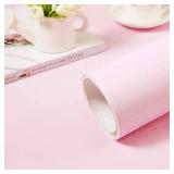 Pink Wallpaper Self Adhesive and Removable Peel and Stick Vinyl Film Stick Paper Easy to Apply Wall Coverings Shelf Home Decorative Liner Table and Door Reform