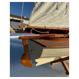 3’x3’ Decorative Wooden Ship Model Sailboat w/ Pedestal