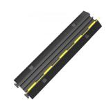 2pcs of VEVOR Cable Protector Ramp 2 Channels Speed Bump Rubber Modular Rated 11000 LBS Load Capacity, Protective Wire Cord Ramp Driveway Rubber Traffic Speed Bumps Cable Protector