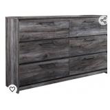 Signature Design by Ashley Baystorm Rustic Coastal 6 Drawer Dresser, Smoky Gray