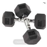 Rubber Encased Hex Dumbbell, Multiple Sizes size10lb