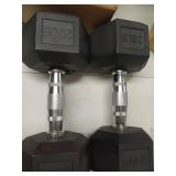 Rubber Encased Hex Dumbbell, Multiple Sizes Size 20lb