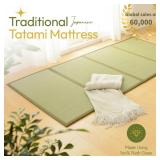 MIINA Japanese Traditional Tatami Mattress, Igusa (Rush Grass) Tatami Mat, Floor Mattress, Japanese Floor Mattress,Japanese Futon, 71"x 78", King Size - Retail: $249