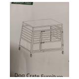 Dog Crate Furniture, 24 Inch Dog Kennel Indoor Furniture End Table Dog Crate for Dogs, Modern Decorative Dog Crate Wooden Dog Crate Furniture with Wheels, Chew-Resistant, Greige