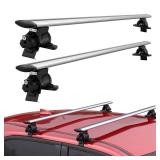 KUIPERAUTO 165lbs 52 inch Universal Roof Rack Cross Bars Compatible for SUV Sedans and Vans Without Raised Side Rails Aluminum Adjustable 4 Clamps Rooftop Luggage Carrier Rack for Bike Canoe - Retail: