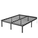 Viisari Queen Bed Frame 14 Inch Metal Heavy Duty Platform No Box Spring Needed Easy Assembly Noise Free Black