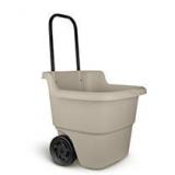 Suncast 15 Gallon Resin Rolling Lawn and Utility Cart with Retractable Handle