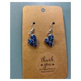 Beautiful blue heart dangle earrings