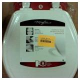 Kendall Round Enameled Wood Toilet Seat with Easy Clean and Slow Close Hinge White - Mayfair