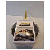 Cuisinart Classic 3.5qt Stainless Steel Saute Pan with Cover and Brushed Gold Handles Matte White: Oven & Broiler Safe