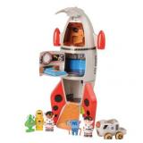 Constructive Playthings Space Mission Rocket Ship Playset (7 Pieces)