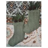 Green Stocking Ornaments - 2ct