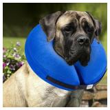 BENCMATE Protective Inflatable Collar for Dogs and Cats - Soft Pet Recovery Collar Does Not Block Vision E-Collar (X-Large, Blue)