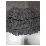 Milumia Women Cute Tiered Ruffle Lace Mini Skirt High Waisted Y2k Flare Short Skirts Black Small