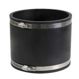 Supply Giant 6I5J Flexible PVC Coupling with Stainless Steel Clamps, 8.6" Inner Diameter for 8" Nominal Pipe, Black