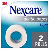 Nexcare Gentle Paper Tape, Medical Paper Tape, Secures Dressings and Lifts Away Gently - 1 In x 10 Yds, 2 Rolls of Tape