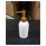 Natheeph 14OZ Ceramic Soap Dispenser Ceramic Soap Pump Dispenser Can Fill Liquid for Bathroom/Kitchen (White)