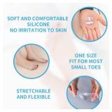 Zinyakon Two Hole Gel Small Toe Separator, 12 Pcs Little Toe Spacer for Overlapping Toe, Calluses, Blister, Relieve Foot Pain, Pinky Toe Corrector for Little Toe Bunion Pain