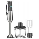 Gavasto Immersion Blender RPM 16000Â±10% Scratch Resistant Hand Blender,15 Speed and Turbo Mode Hand Mixer, 3-in-1 Heavy Duty Copper Motor Stainless Steel Smart Stick with Egg Beaters and Chopper - 