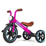 KRIDDO Kids Tricycle, 12 Inch Puncture Free Rubber Wheel w Front Light, Adjustable Seat Height, Gift for 2-5 Year Olds, Pink - Retail: $79.11