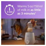 Philips Avent Premium Fast Bottle Warmer, with Smart Temperature Control, Water Bath Technology, Automatic Shut-Off, Model SCF358