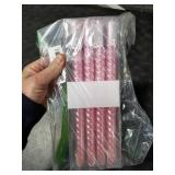 Kemladio 8 pcs10 inch Pink Taper Candles, Burning Unscented Tapered Candles 8 hrs, Long Candle Sticks,Dinner Candle,Tall Candle Sticks, Halloween Candles (8pcs, Pink)