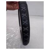 FH Group Genuine Leather Lace-Up Steering Wheel Cover - Black