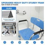 UGarden FSA/HSA Eligible Upgraded Stainless Steel Shower Chair Seat, 500LBS Shower Chair for Inside Shower with Padded Armrests&Back, Adjustable Bath Chair, Anti-Slip Handicap Shower Stool for Elderly