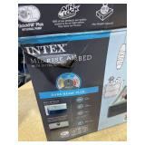 Intex Elevated 18 in Pillow Rest Queen Air Mattress with Internal Pump - Off-White/Blue.